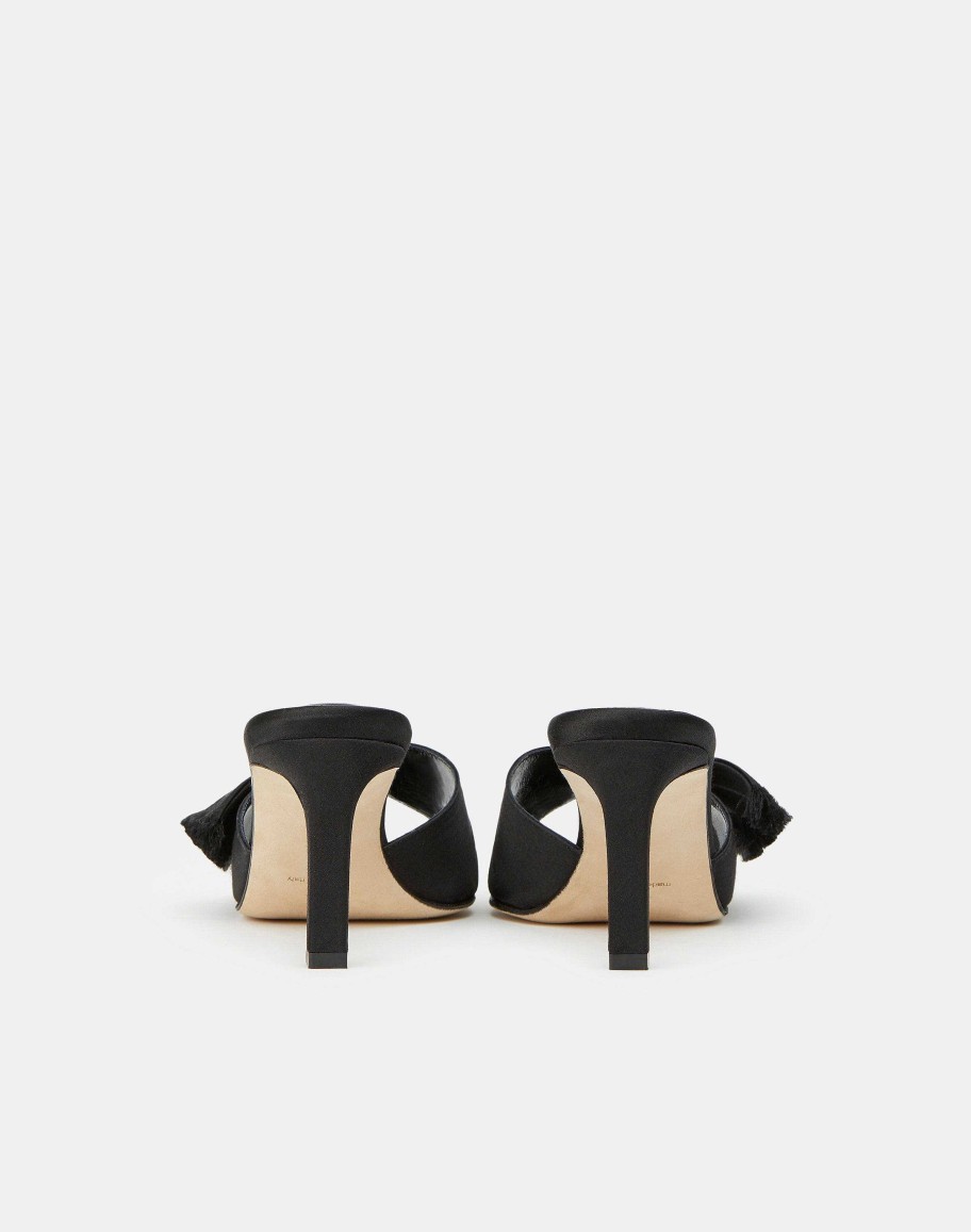 Lafayette 148 New York Sandals | Satin Heeled Mule Black