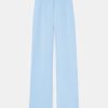 Lafayette 148 New York Pants & Shorts | Organic Silk Stretch Crepe De Chine Sullivan Pant Sky Blue