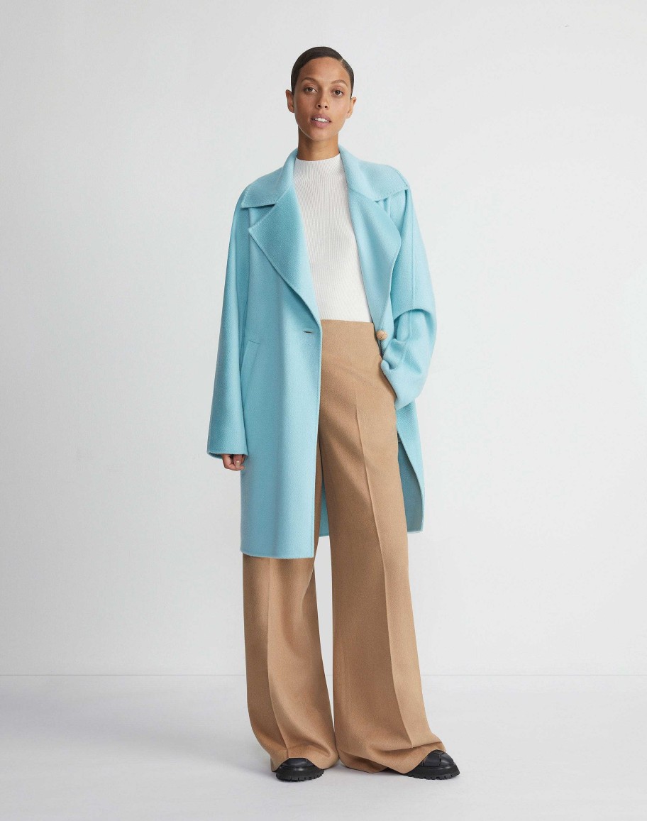 Lafayette 148 New York Jackets & Blazers | Brushed Cashmere Double Face Oversized Coat Sea Grass