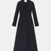 Lafayette 148 New York Coats & Outerwear | Wool-Silk Crepe Three-Button Academy Coat Black