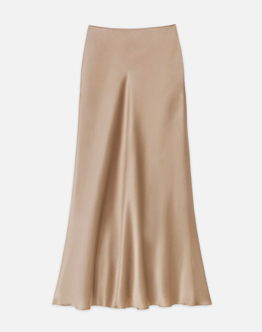 Lafayette 148 New York Skirts | Satin Bias Maxi Skirt Camel