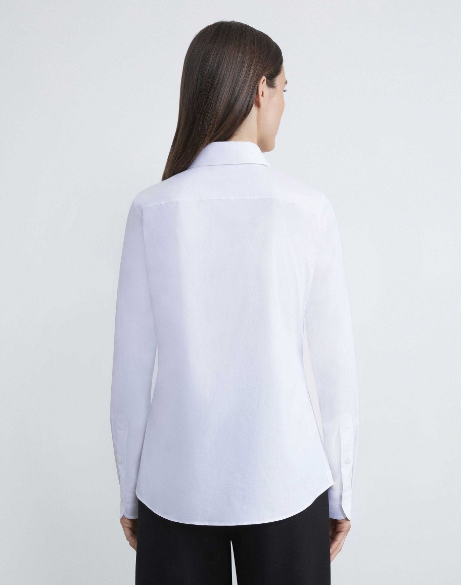 Lafayette 148 New York Blouses & Shirts | Stretch Cotton Shirt White