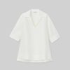 Lafayette 148 New York Blouses & Shirts | Silk-Linen Collared Popover Blouse Alabaster