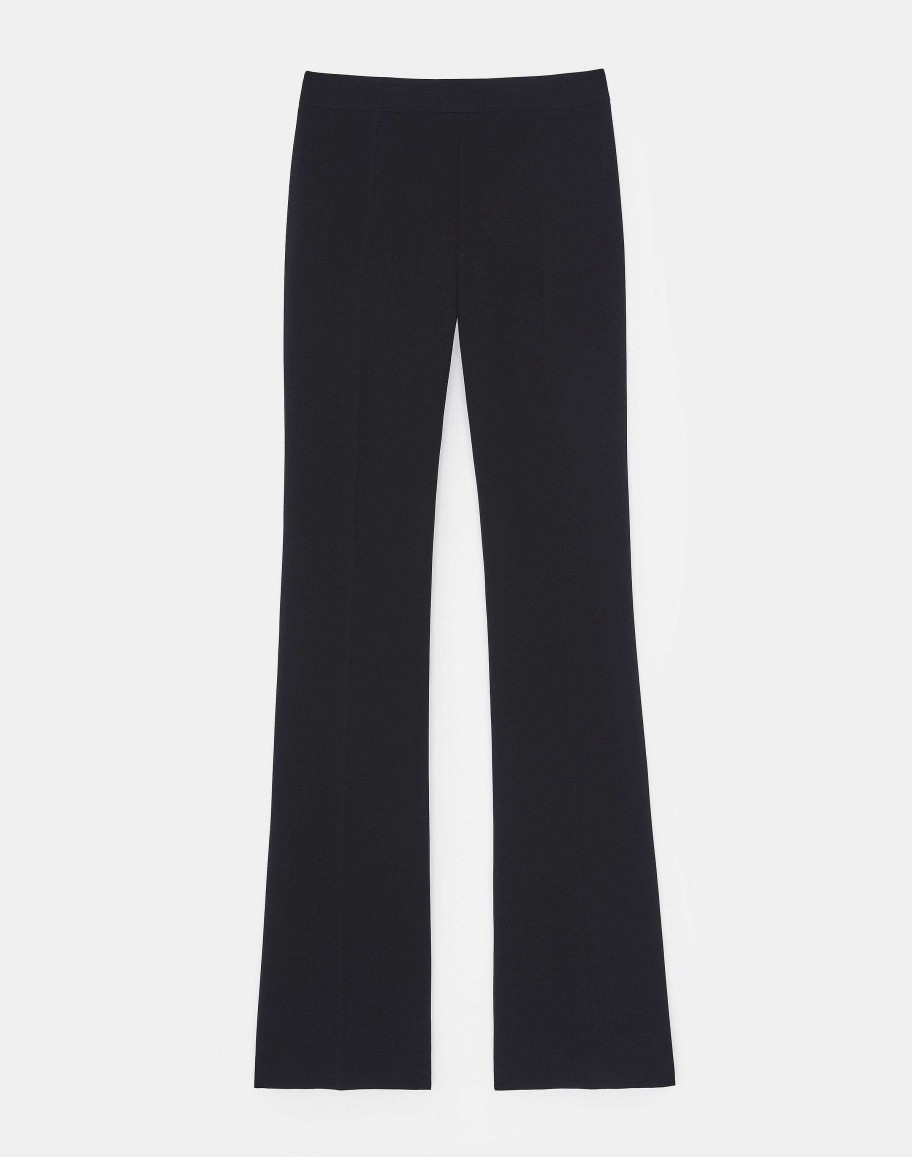 Lafayette 148 New York Pants & Shorts | Finesse Crepe Gates Side-Zip Flared Pant Navy