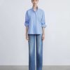 Lafayette 148 New York Pants & Shorts | L148 Denim Wyckoff Wide-Leg Jean Faded Skyline