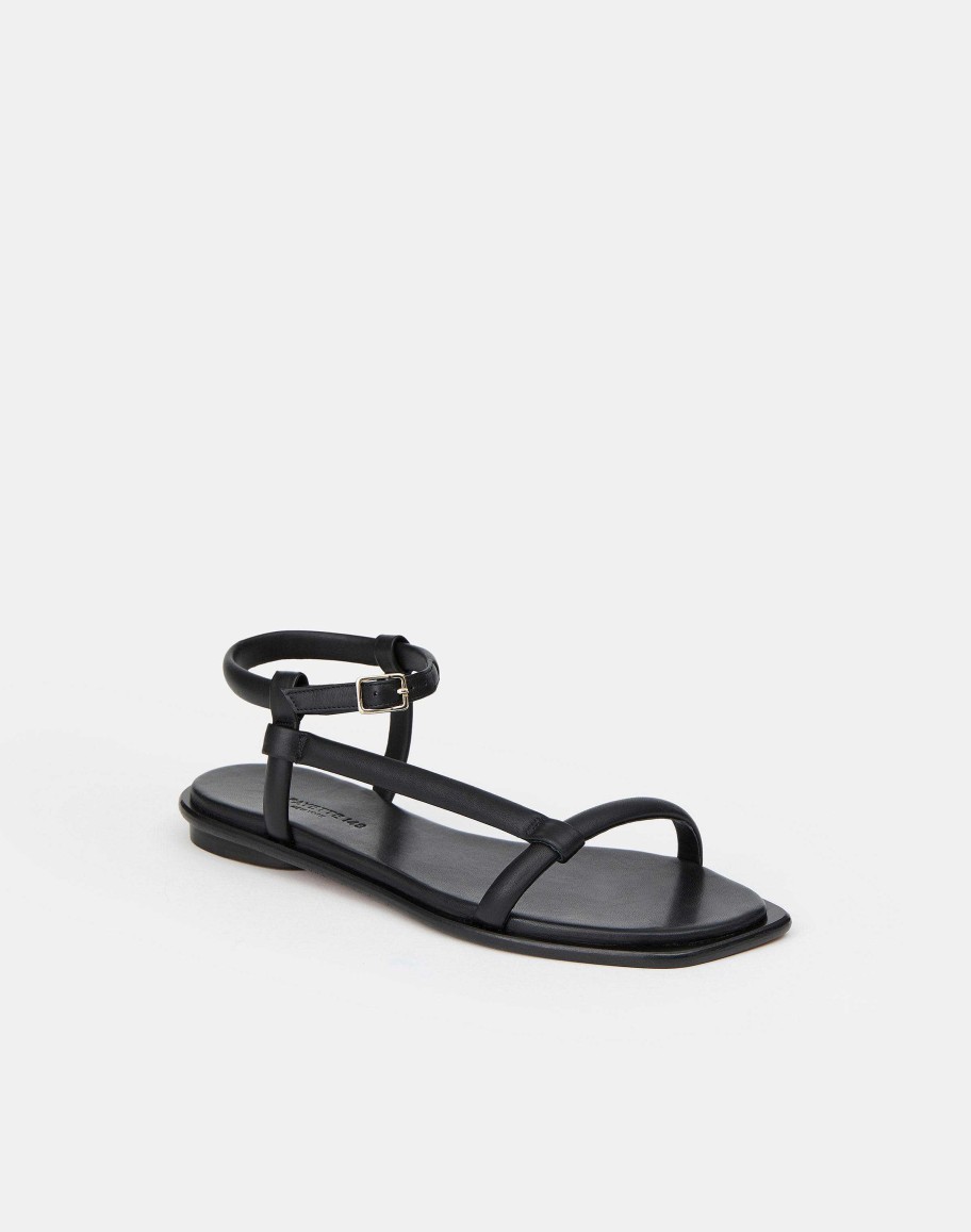 Lafayette 148 New York Sandals | Soft Calfskin Leather City Sandal Black