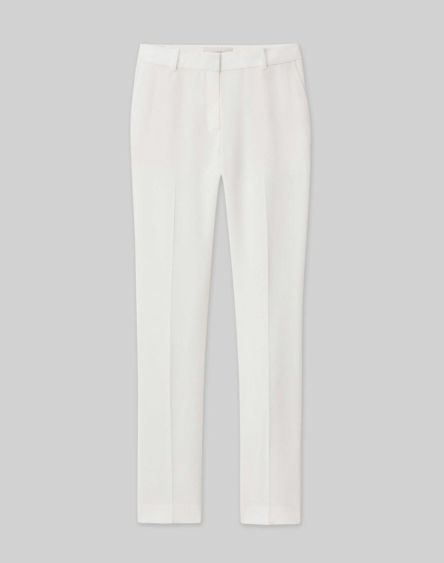 Lafayette 148 New York Suits | Finesse Crepe Clinton Ankle Pant Cloud