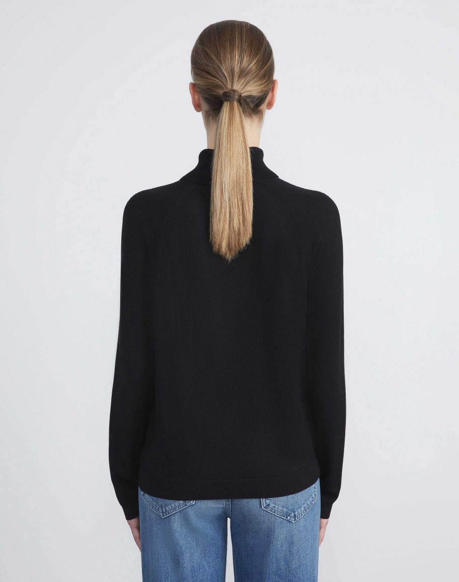 Lafayette 148 New York Sweaters & Knits | Responsible Matte Crepe Turtleneck Sweater Black