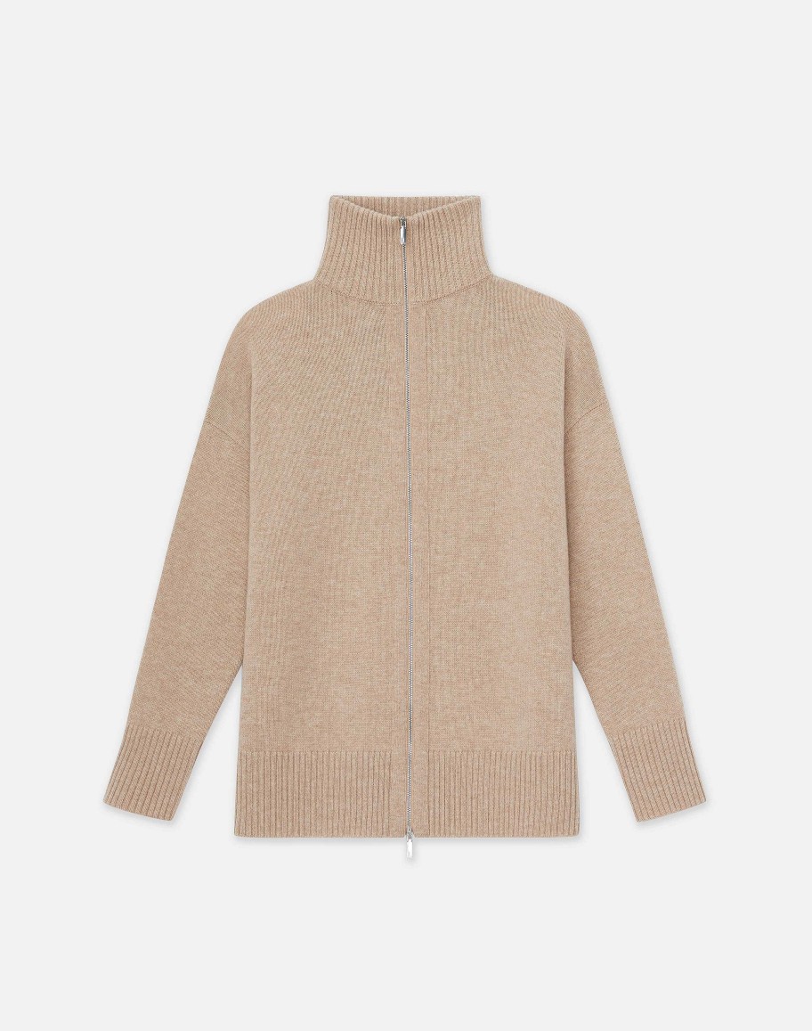 Lafayette 148 New York Sweaters & Knits | Wool-Cashmere Zip Front Cardigan Denim