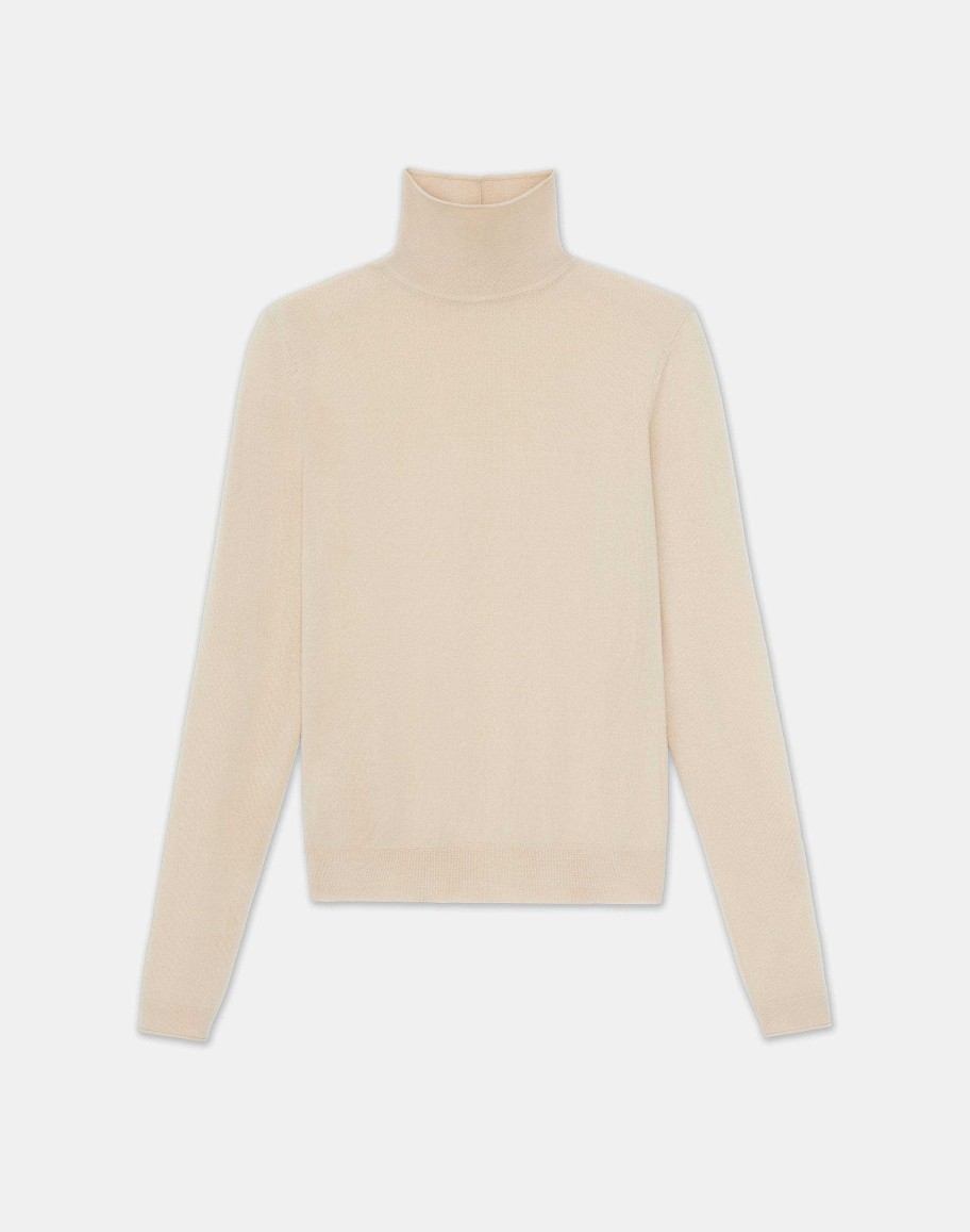 Lafayette 148 New York Sweaters & Knits | Fine Gauge Cashmere Stand Collar Sweater Pampas Plume