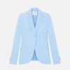 Lafayette 148 New York Jackets & Blazers | Silk Crepe De Chine Blazer Navy