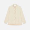 Lafayette 148 New York Jackets & Blazers | Bi-Stretch Pima Cotton Buttoned Shirt Jacket Stone