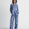 Lafayette 148 New York Pants & Shorts | Flora Print Silk Twill Perry Pant Midnight Blue Multi