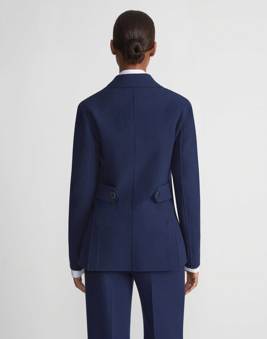 Lafayette 148 New York Jackets & Blazers | Responsible Wool Nouveau Crepe Chore Jacket Midnight Blue