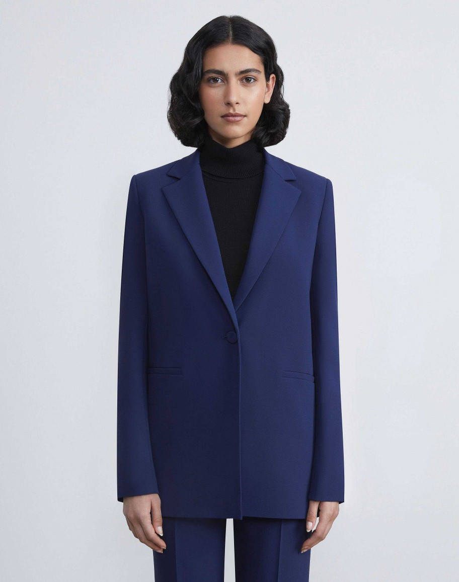 Lafayette 148 New York Jackets & Blazers | Finesse Crepe Blazer Midnight Blue