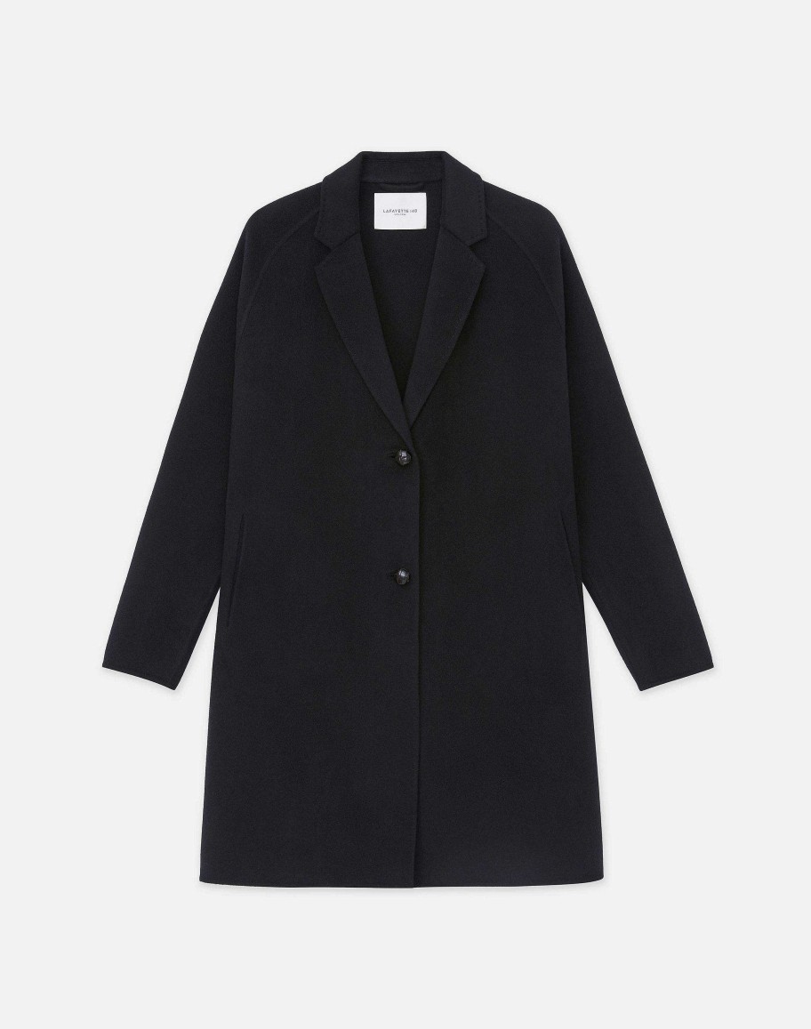 Lafayette 148 New York Coats & Outerwear | Cashmere Double Face Oversized Car Coat Black