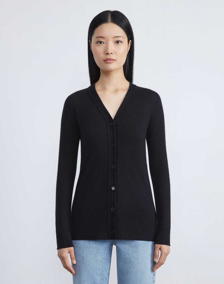 Lafayette 148 New York Sweaters & Knits | Fine Gauge Cashmere V-Neck Cardigan Aerial Blue