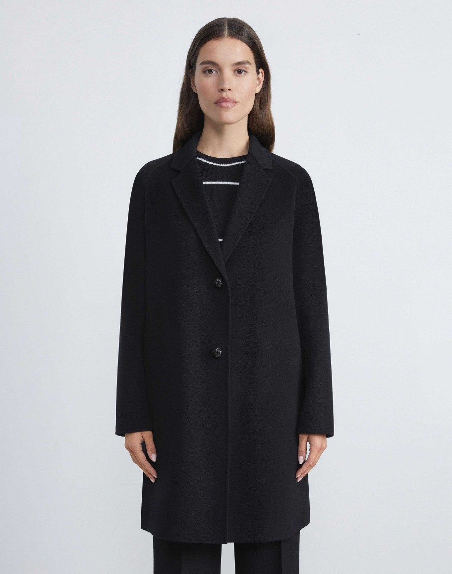 Lafayette 148 New York Coats & Outerwear | Cashmere Double Face Oversized Car Coat Black