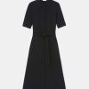 Lafayette 148 New York Dresses | Finesse Crepe Belted Shirtdress Seawater