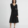 Lafayette 148 New York Sweaters & Knits | Finespun Voile Pleat Stitch Crossover Sweater Black