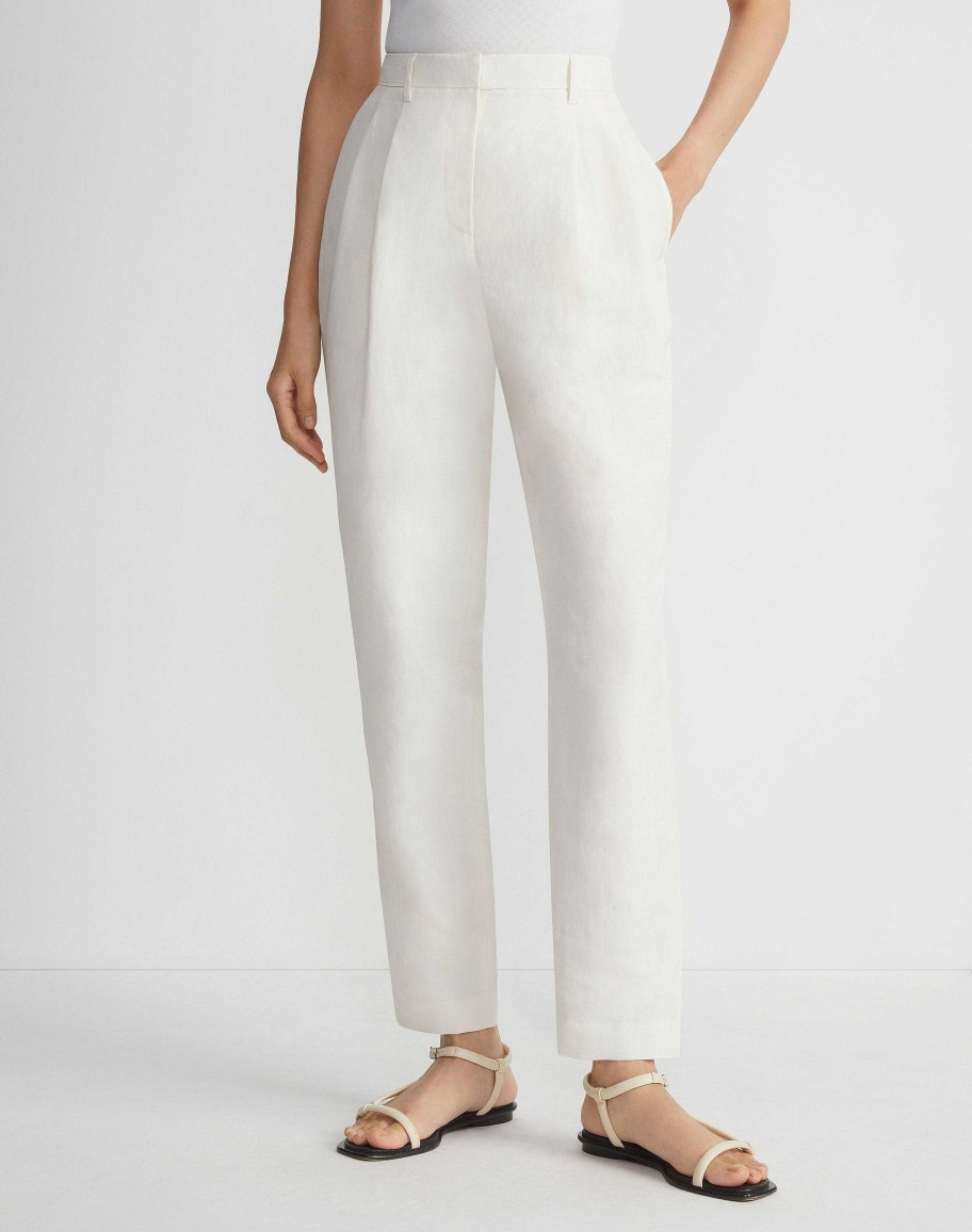 Lafayette 148 New York Pants & Shorts | Silk-Linen Macdougal Pant Alabaster