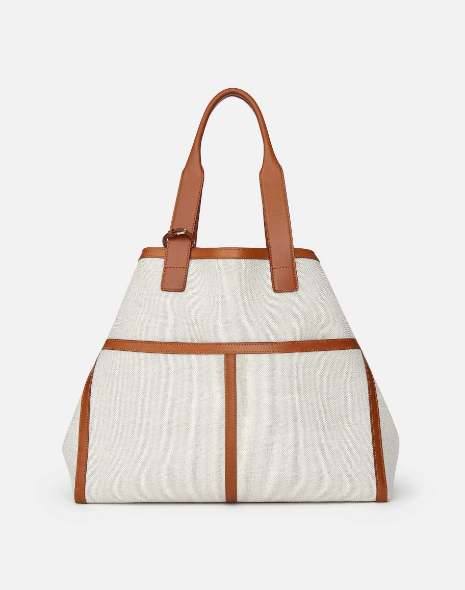 Lafayette 148 New York Totes | Linen-Hemp Garden L Tote Pebble Multi