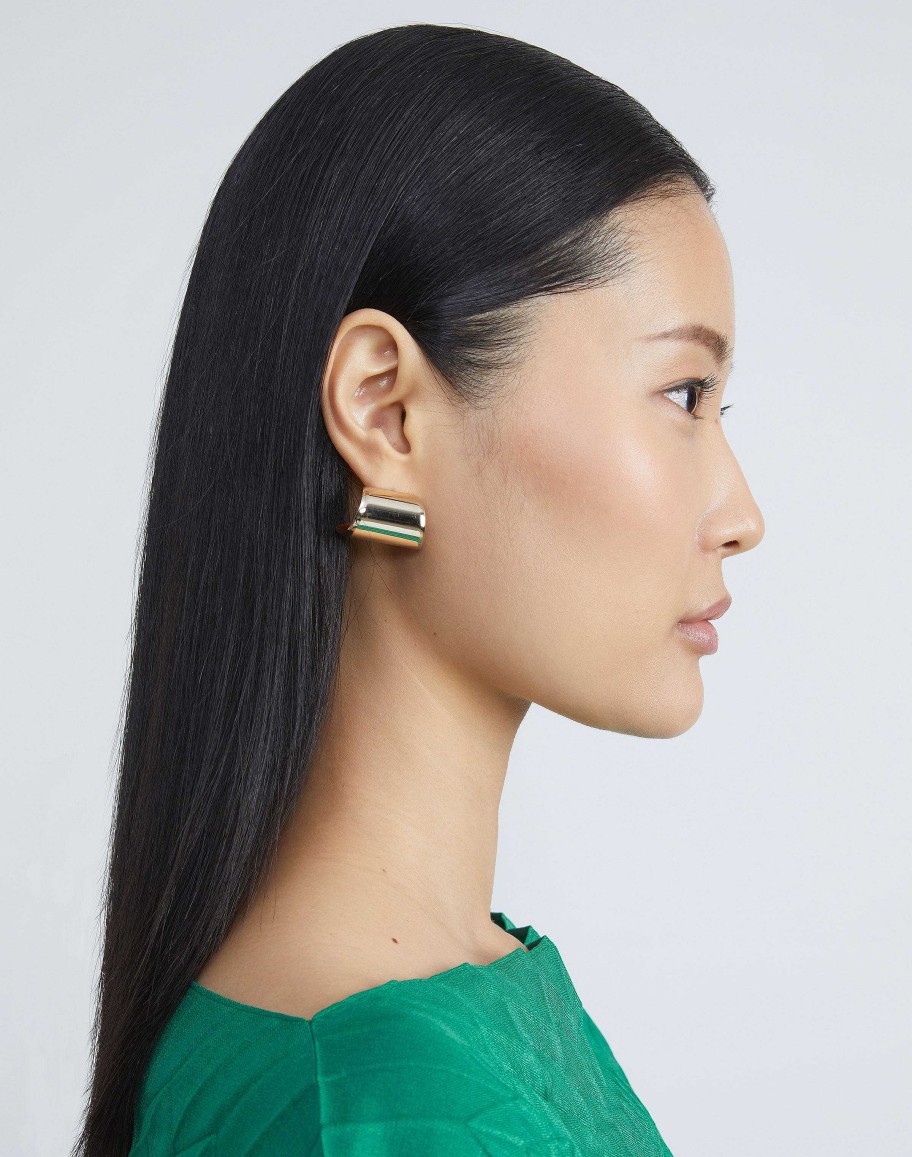 Lafayette 148 New York Jewelry | Lune Brass Hoop Earrings Pale Gold