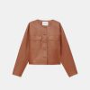 Lafayette 148 New York Jackets & Blazers | Nappa Leather Quilted Jacket Copper