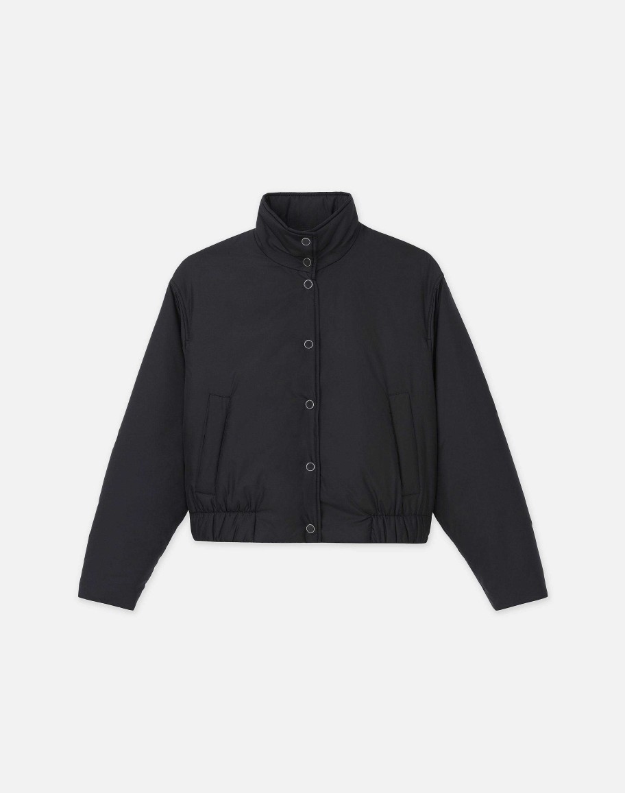 Lafayette 148 New York Jackets & Blazers | Recycled Poly Stand Collar Puffer Jacket Black