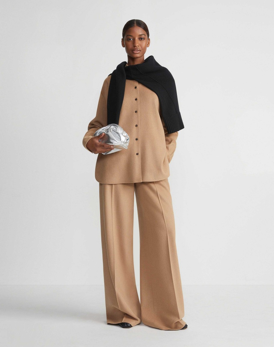 Lafayette 148 New York Blouses & Shirts | Hair Drop Shoulder Shirt Jacket Camel