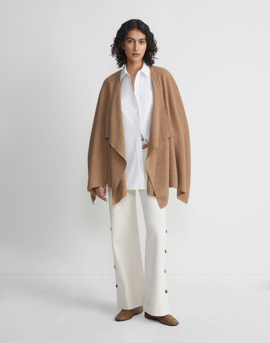 Lafayette 148 New York Wraps & Scarves | Cashmere Wrap Poncho Oatmeal Melange