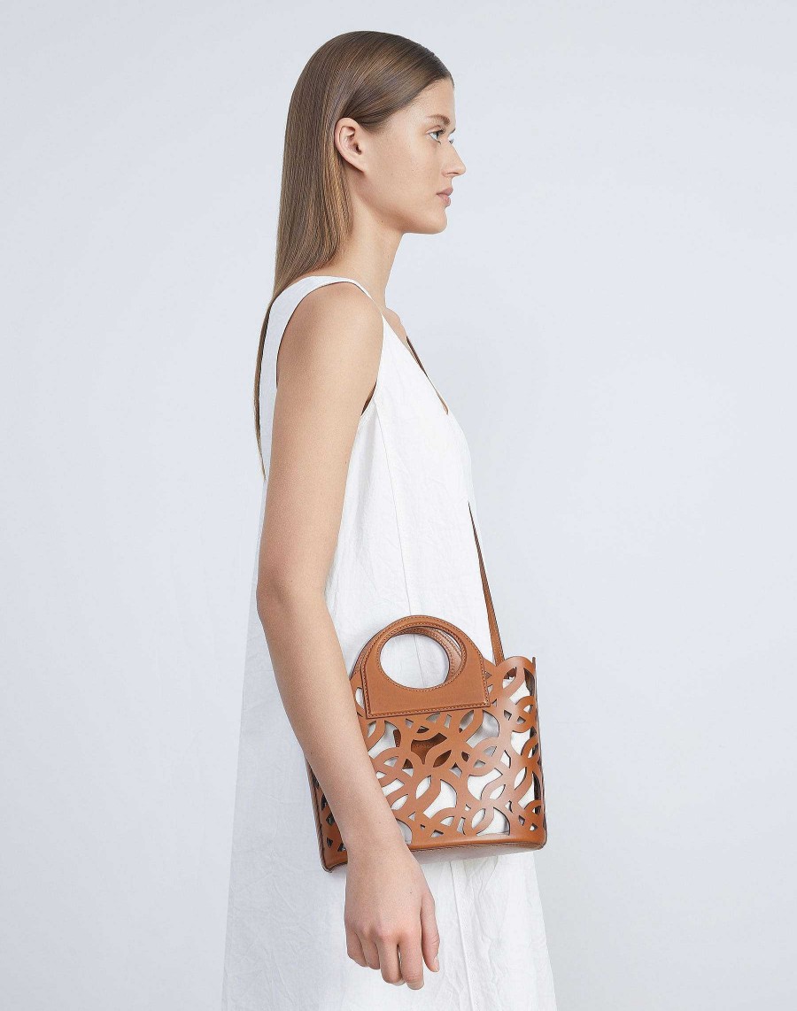 Lafayette 148 New York Crossbodies | Vachetta Leather 8 Knot Basket Bag—Mini Copper