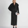 Lafayette 148 New York Skirts | Double Face Wool-Cashmere Foldover Midi Skirt Black