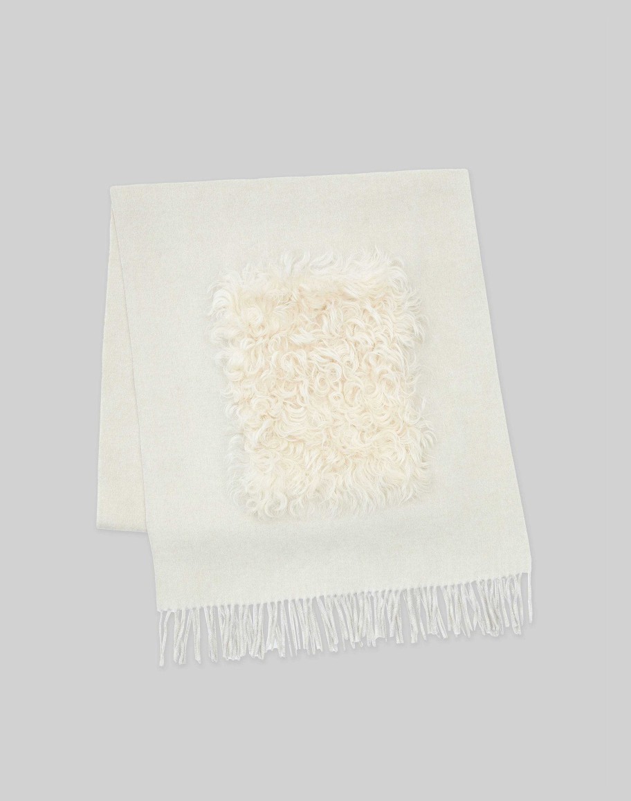 Lafayette 148 New York Wraps & Scarves | Cashmere Shearling Pocket Shawl Buff