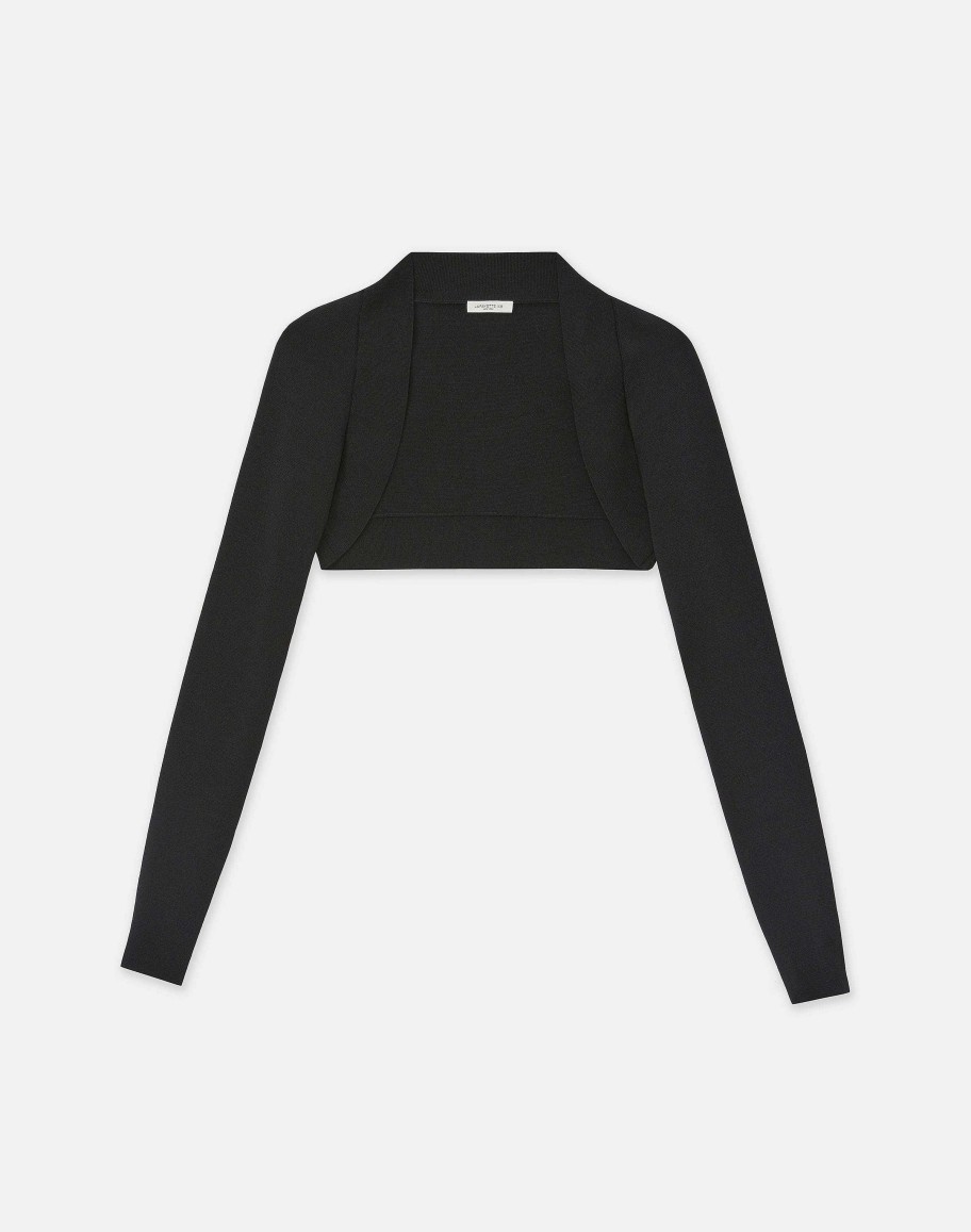 Lafayette 148 New York Sweaters & Knits | Finespun Voile Ponti Stitch Shrug Black