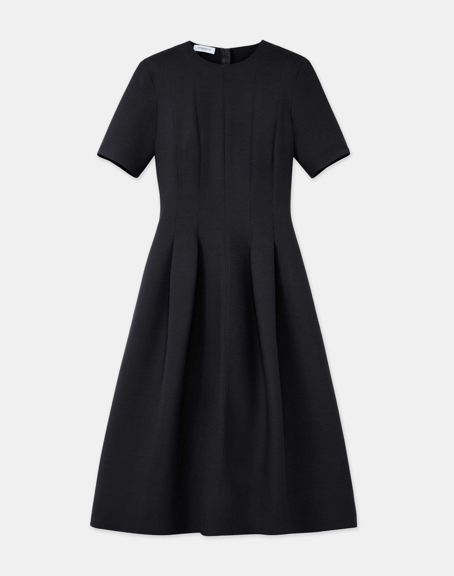 Lafayette 148 New York Dresses | Wool-Silk Crepe Dress Black