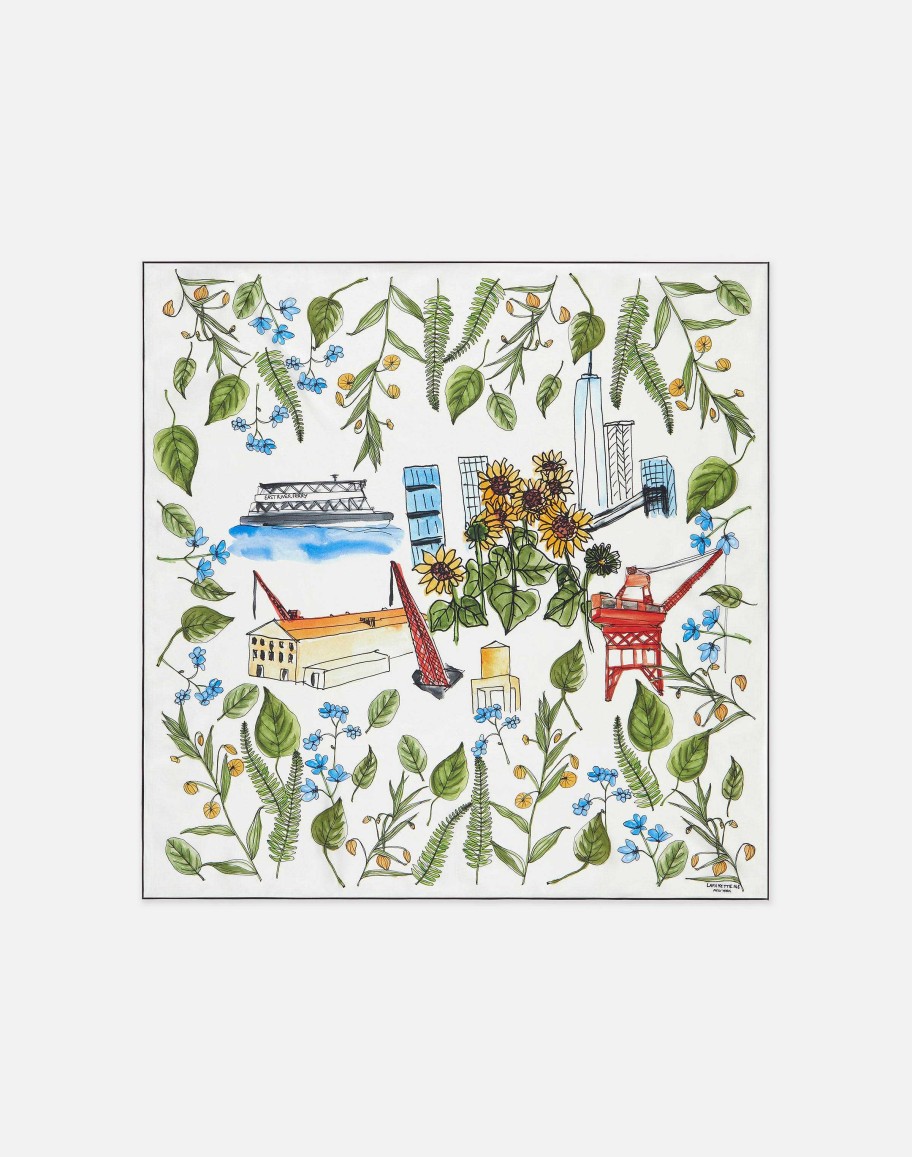 Lafayette 148 New York Wraps & Scarves | Gardens Of New York Print Silk Scarf White Multi