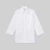 Lafayette 148 New York Blouses & Shirts | Embroidered Rose Organic Cotton Poplin Oversized Shirt White