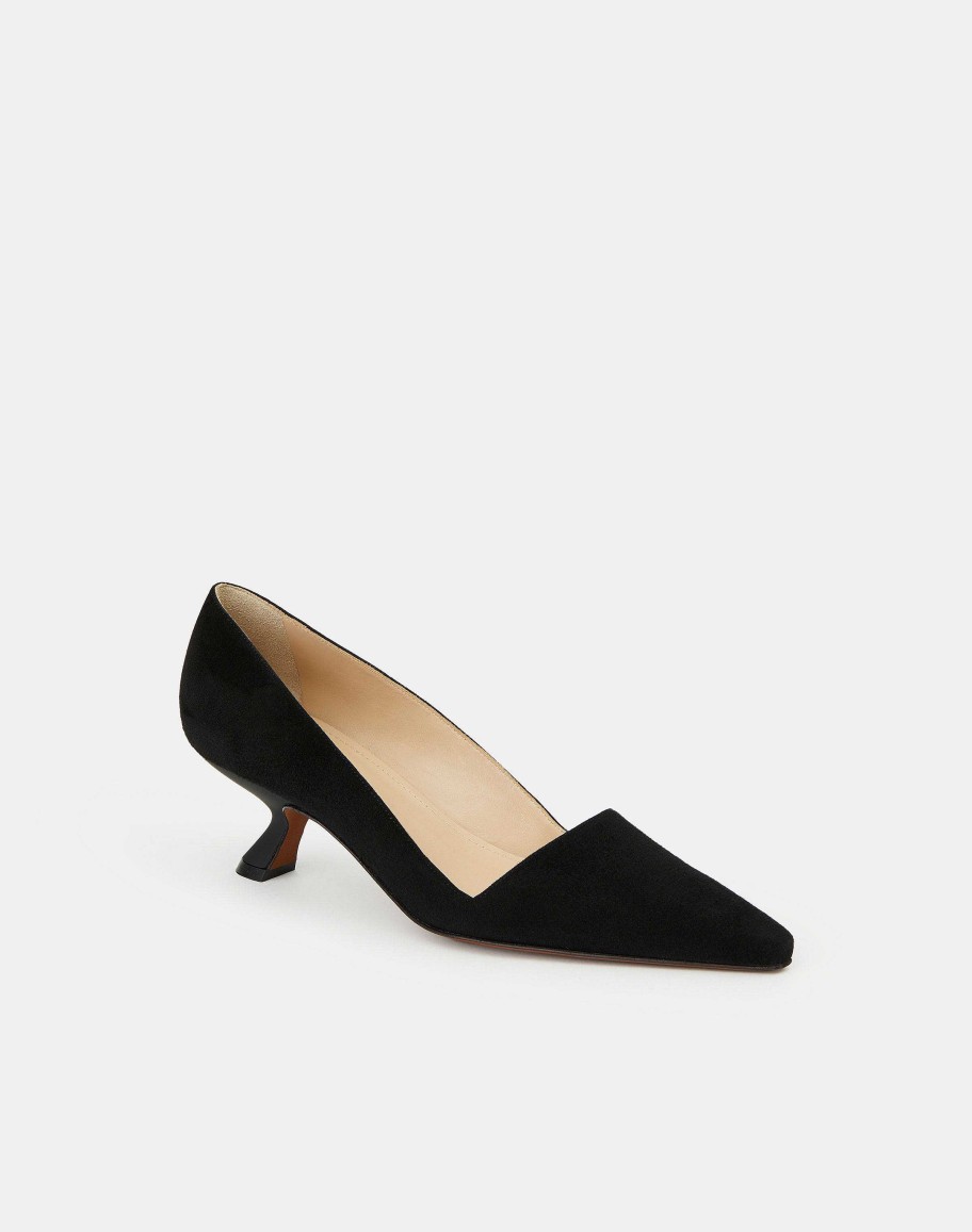 Lafayette 148 New York Heels | Suede Heeled Pump Black