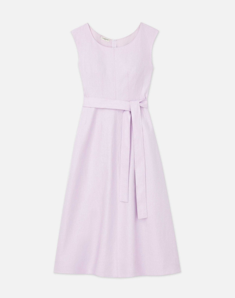 Lafayette 148 New York Dresses | Linen Fit & Flare Midi Dress Dried Blossom