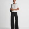 Lafayette 148 New York Sweaters & Knits | Hand-Embellished Cashmere Lace Stitch Short Sleeve Sweater Cloud