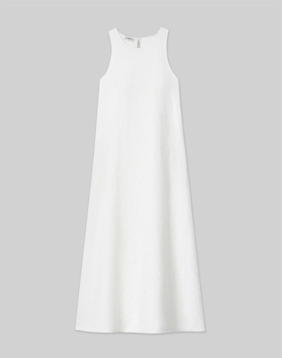 Lafayette 148 New York Dresses | Linen A-Line Maxi Dress White