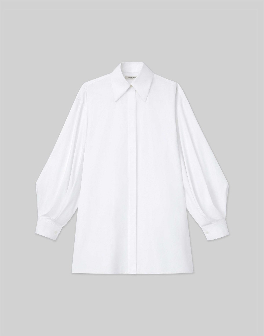 Lafayette 148 New York Blouses & Shirts | Organic Cotton Poplin Tie Back Oversized Shirt Black