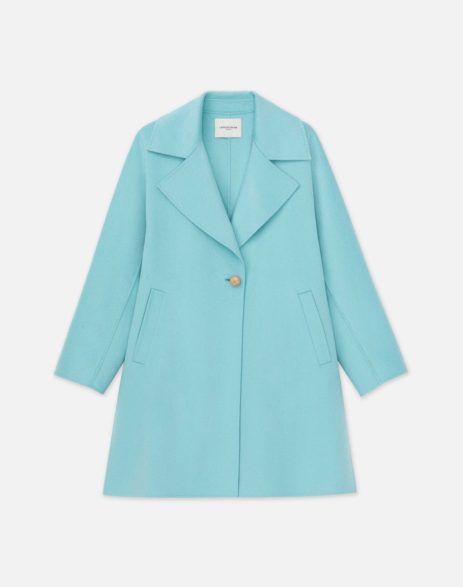 Lafayette 148 New York Jackets & Blazers | Brushed Cashmere Double Face Oversized Coat Sea Grass