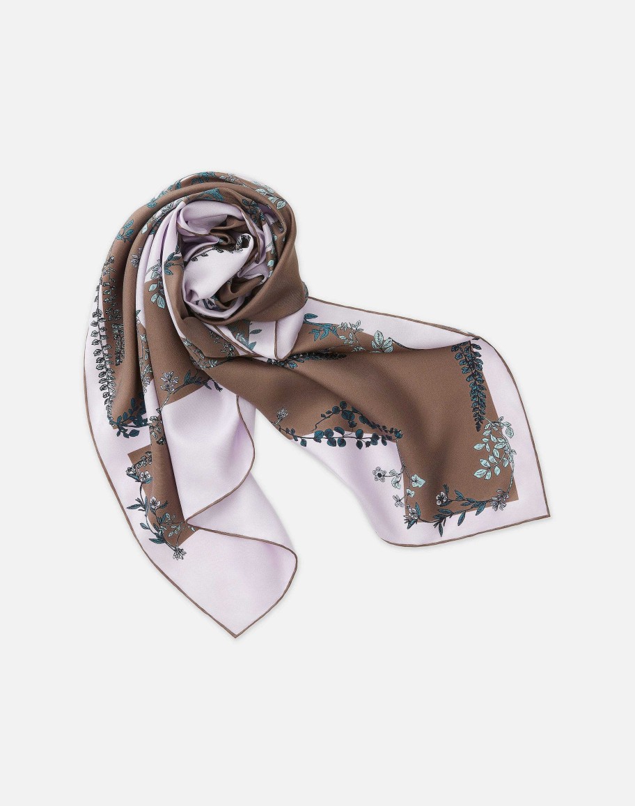 Lafayette 148 New York Wraps & Scarves | Flora Trail Print L Beam Silk Scarf Black Multi