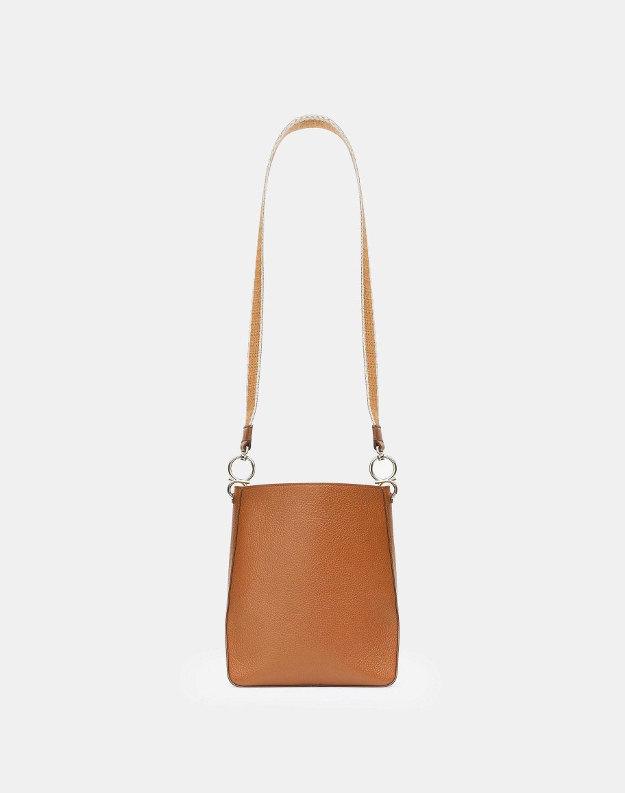 Lafayette 148 New York Shoulder Bags | Grained Calfskin Leather 8 Knot Hobo—Small Cadet Khaki