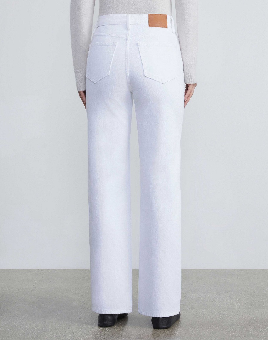 Lafayette 148 New York Pants & Shorts | L148 Denim Wyckoff Wide-Leg Jean White