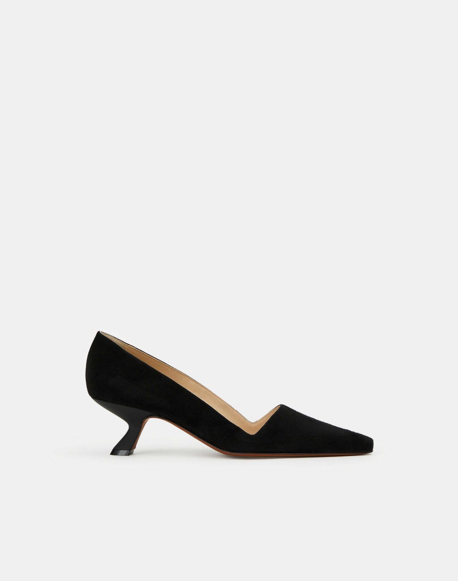 Lafayette 148 New York Heels | Suede Heeled Pump Black