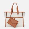 Lafayette 148 New York Totes | Linen-Hemp Garden L Tote Pebble Multi