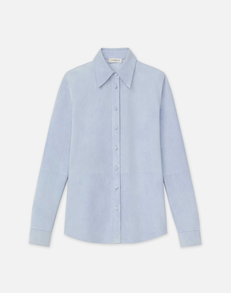 Lafayette 148 New York Blouses & Shirts | Suede Shirt Jacket Wild Bluet